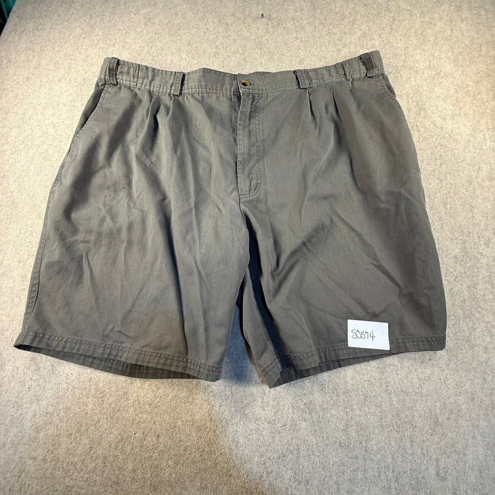 Bugle Boy Co Mens Gray Pleated Chino Shorts Size 42 Vintage Twill Casual